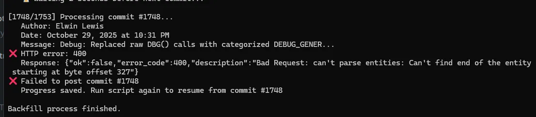 Progress on 2025-10-30